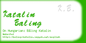katalin baling business card